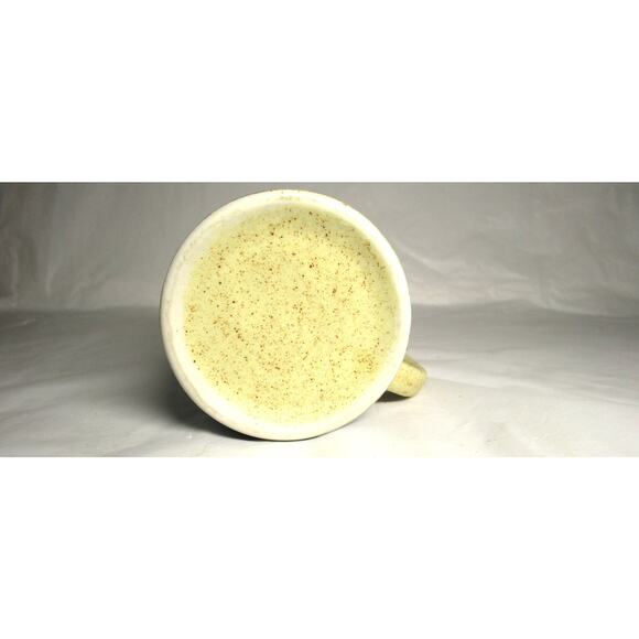 Handcrafted Ceramic Mug 8 ounces Speckled Floral Blue & Cream Artisan Pottery - Picture 7 of 7